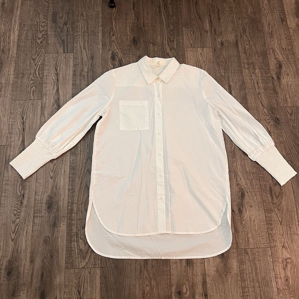 P Cill Women’s Tunic‎ Shirt Dress Large  Smocked Sleeves
